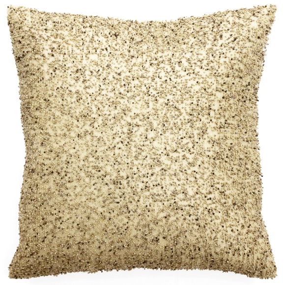 SABIRA COLLECTION Other - Sabira Collection Handmade Beaded Beige Throw Pillow Case